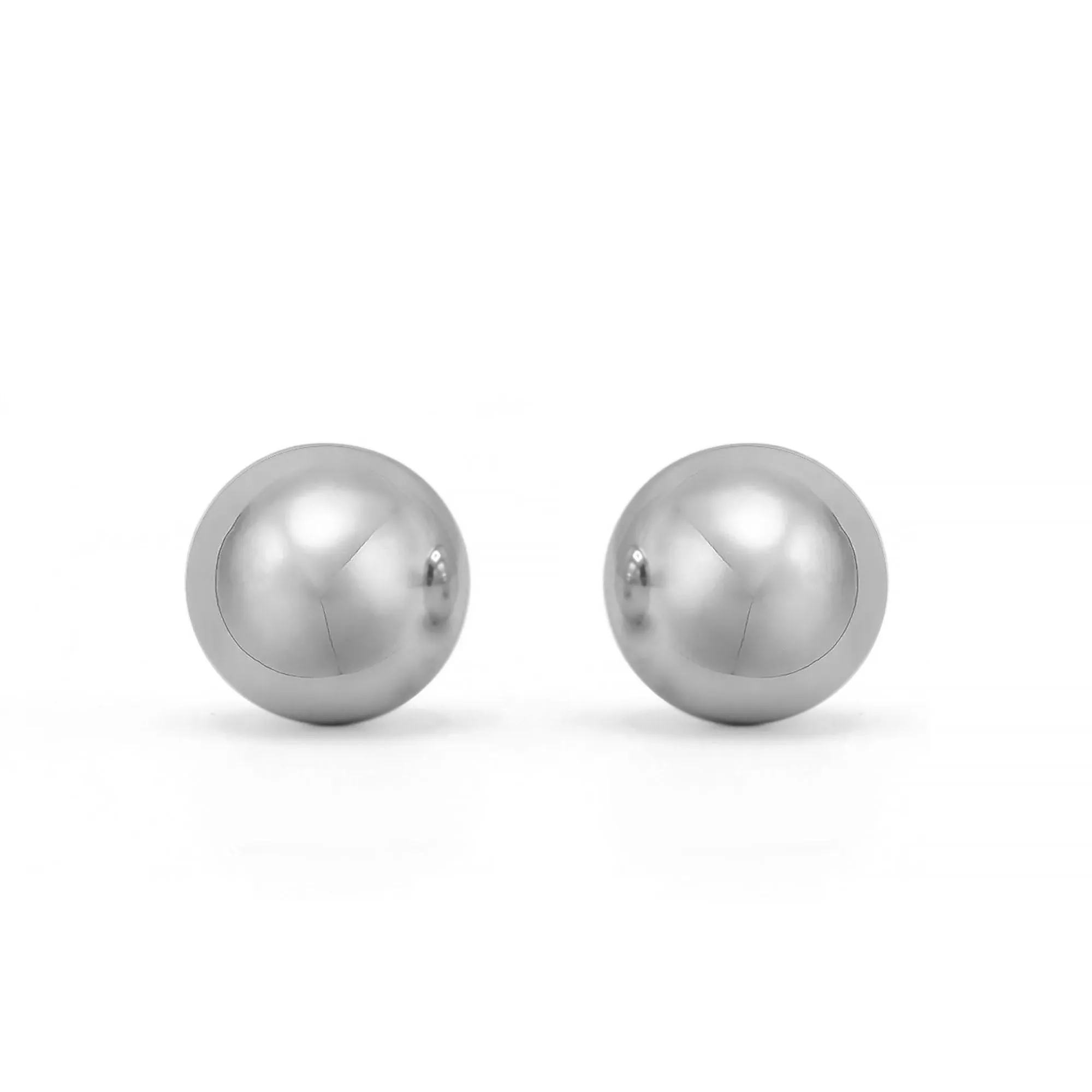 Rhodium 8mm ball stud Earrings #HNE90894-8MMRD(LF4)