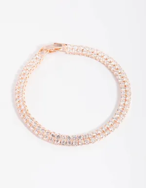 Rose Gold Cubic Zirconia Tennis Bracelet