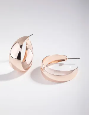 Rose Gold Simple Wide Hoop Earrings