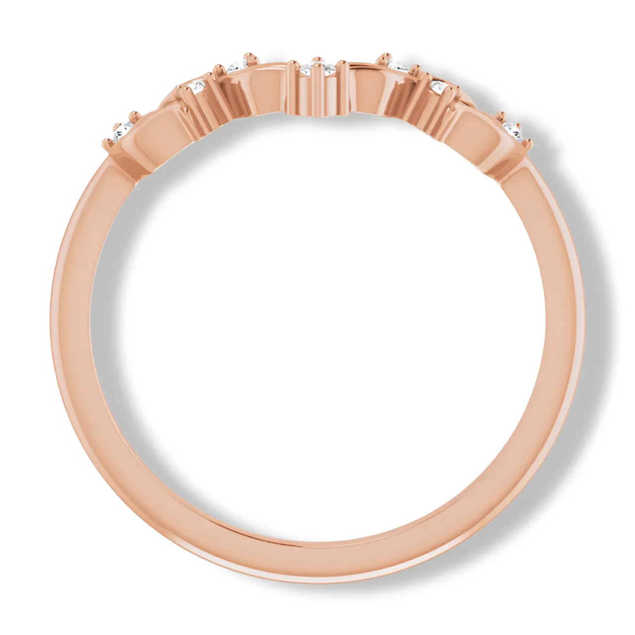 Round Diamond Curved Contour Band