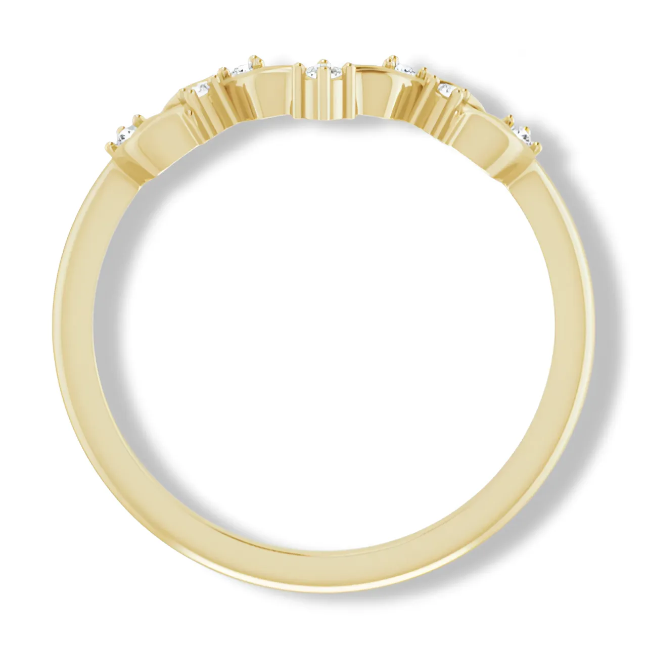 Round Diamond Curved Contour Band