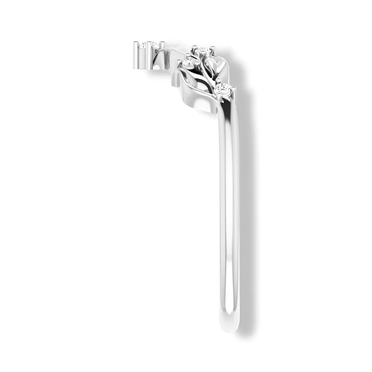 Round Diamond Curved Contour Band