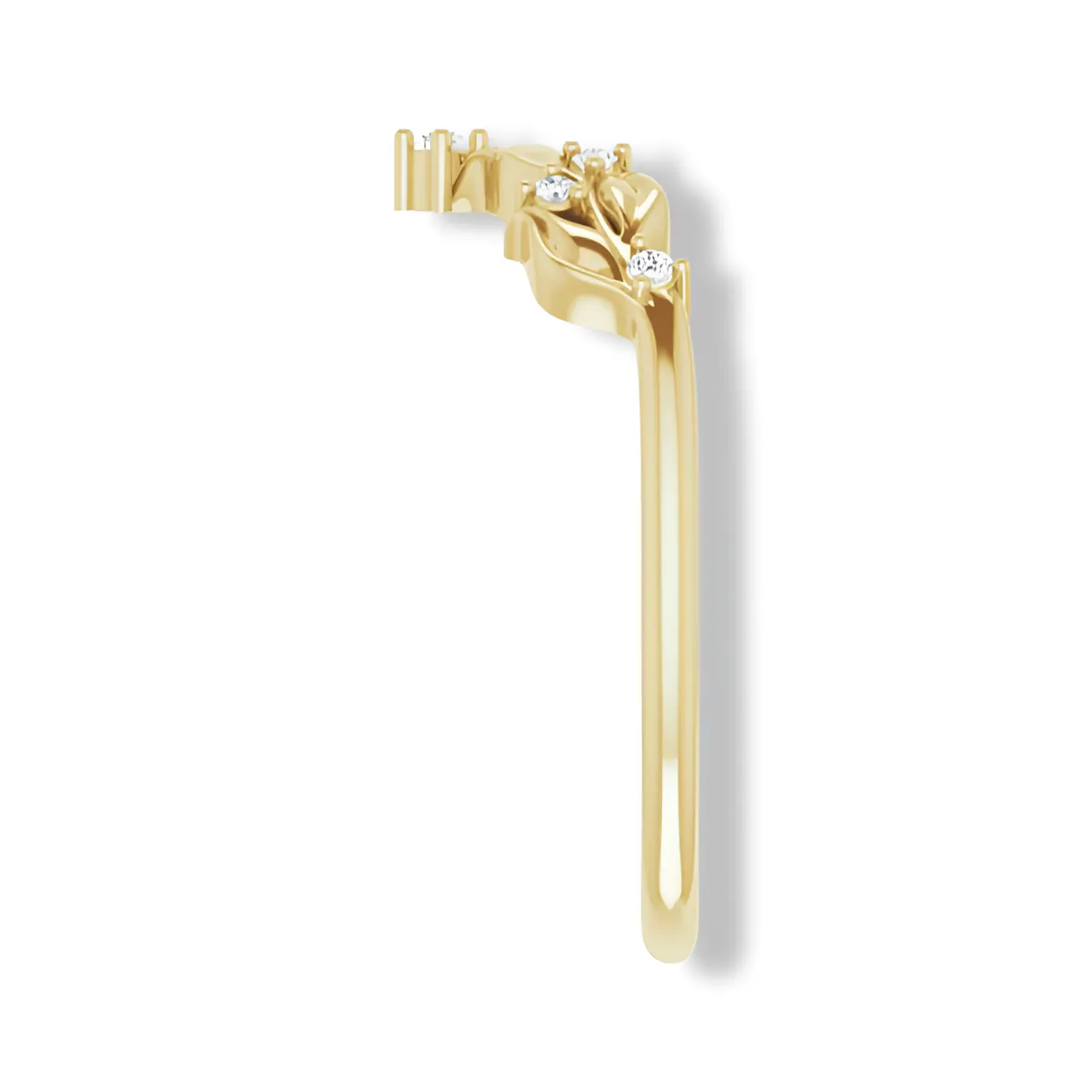 Round Diamond Curved Contour Band