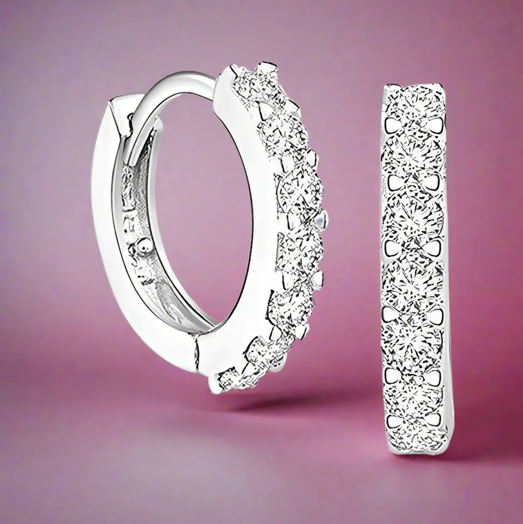 Round Zircon Hoops