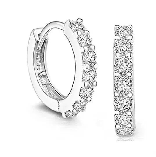Round Zircon Hoops
