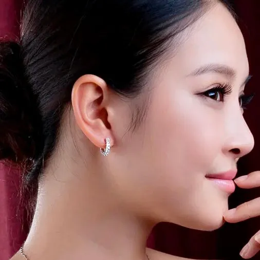 Round Zircon Hoops