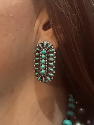 Sandy Oval Cluster Fashion Earring