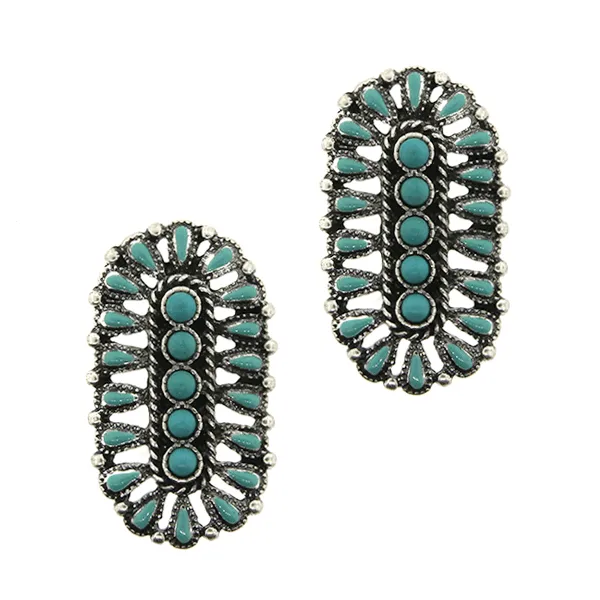 Sandy Oval Cluster Fashion Earring