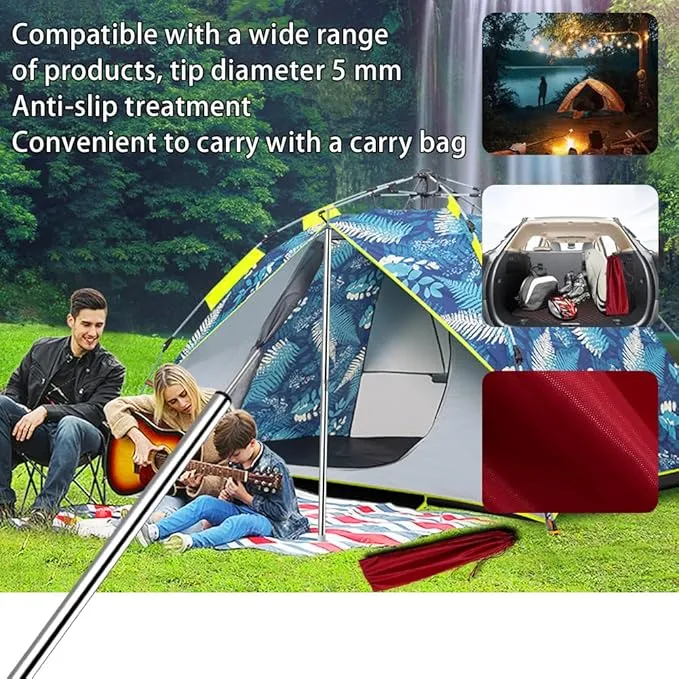 SANLIKE Tent Poles for Tarp, 6.6' Tarp Poles Set of 2, Tent Poles Replacement, Telescoping Pole, Canopy Poles, Camping Poles for Rooftop Tents, Trekking Pole Tent for Trailor, Rain Fly, Camper, Awning