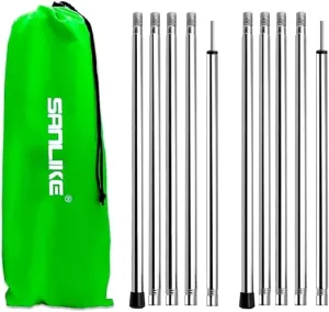 SANLIKE Tent Poles for Tarp, 6.6' Tarp Poles Set of 2, Tent Poles Replacement, Telescoping Pole, Canopy Poles, Camping Poles for Rooftop Tents, Trekking Pole Tent for Trailor, Rain Fly, Camper, Awning