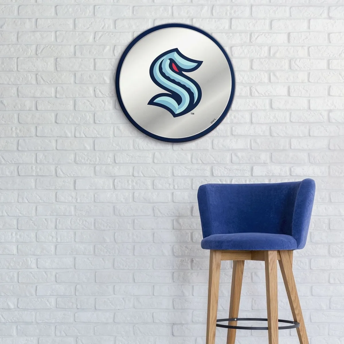 Seattle Kraken: Modern Disc Mirrored Wall Sign