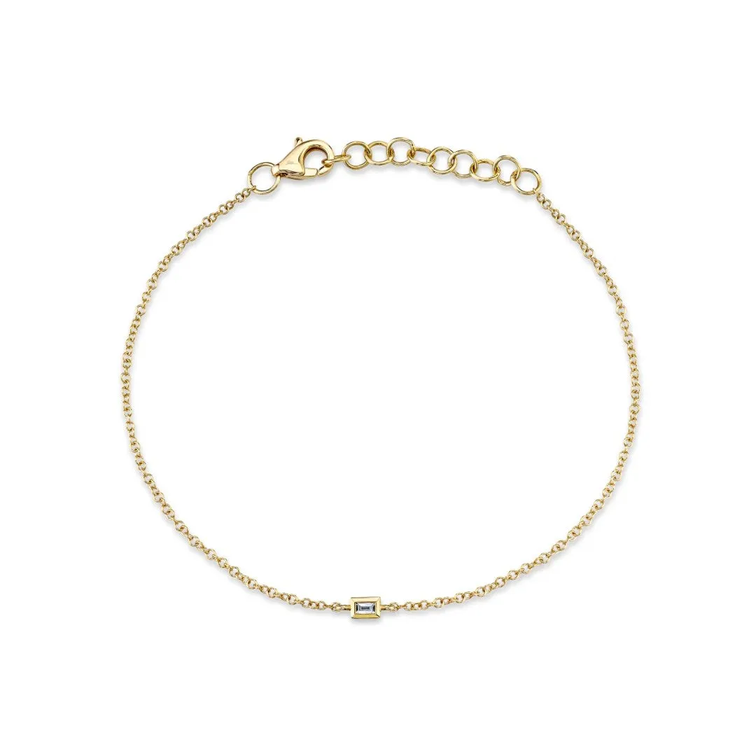 Shy Creation Single Baguette Diamond Bracelet