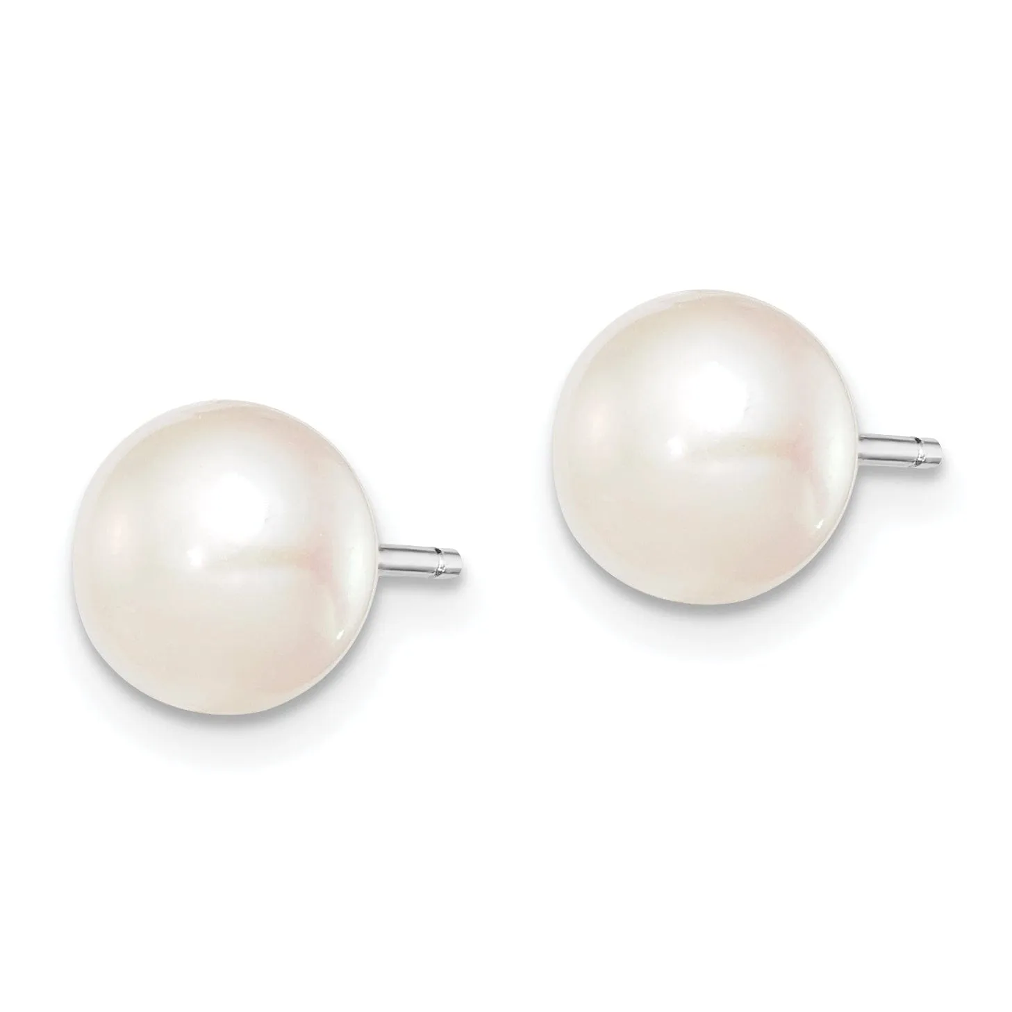 Silver White Fresh Water Cultured Pearl Earring