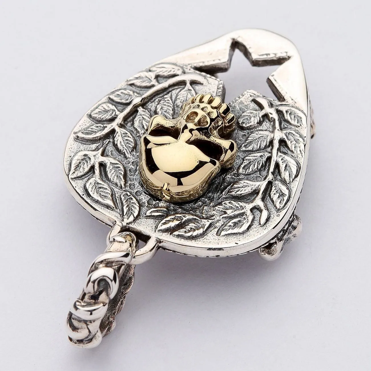 Skull Crossbones Guitar Pick Holder Sterling Silver Pendant Necklace