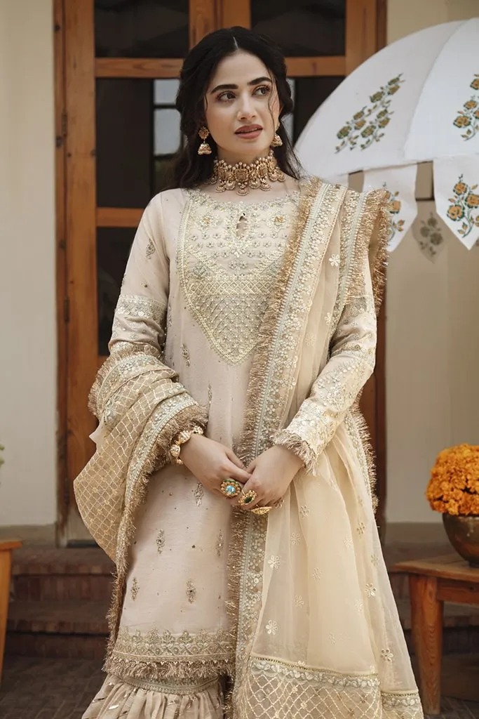 SM-07 | Qalamkar Shadmani Luxury Formals Collection 2021 | Unstitched Embroidered Organza Suits