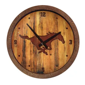 SMU Mustangs: Branded "Faux" Barrel Top Wall Clock