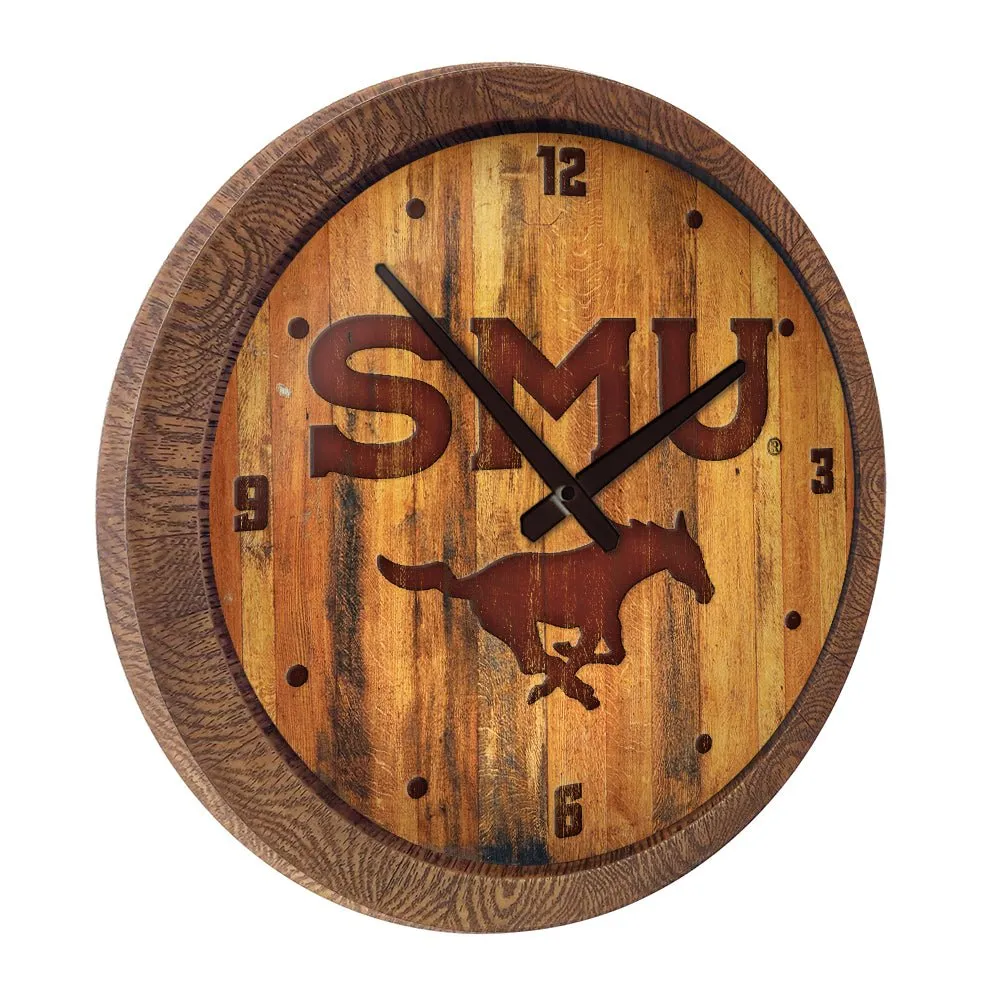SMU Mustangs: SMU - Branded "Faux" Barrel Top Wall Clock