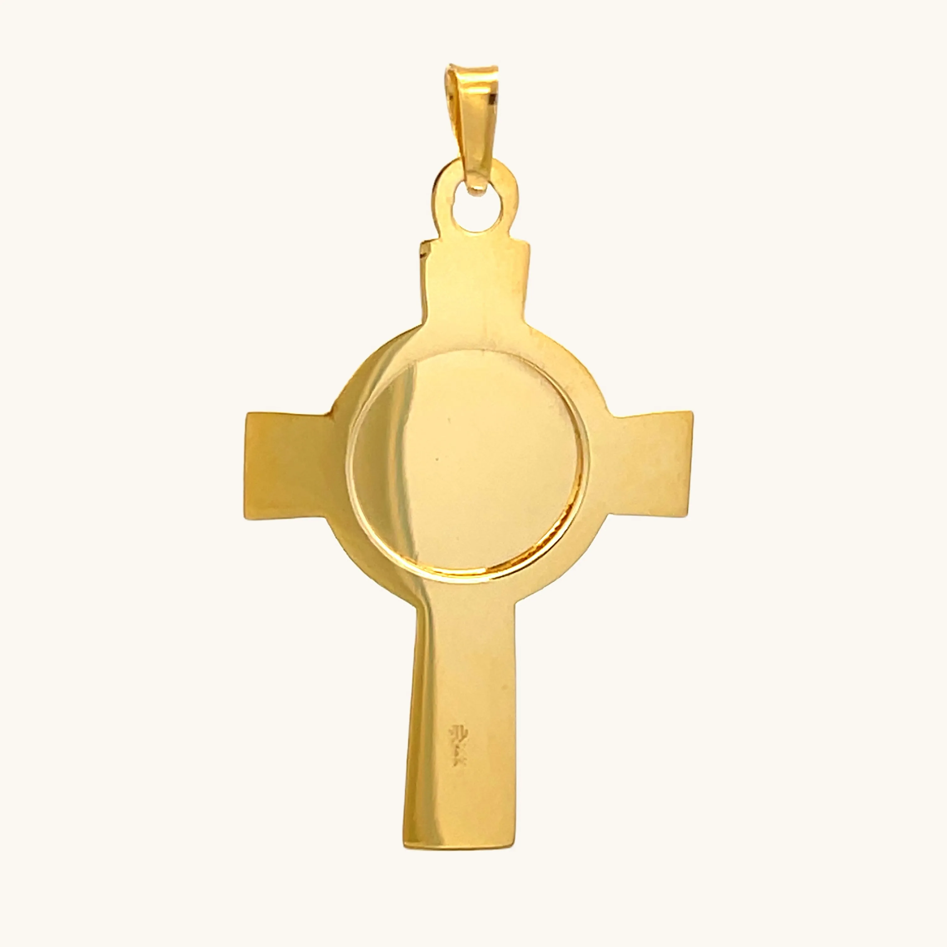 SOLID 14K GOLD ST. CHRISTOPHER CROSS PENDANT