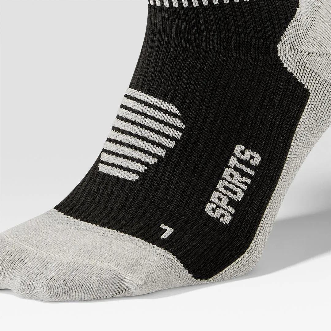 Sports Ankle Socks Men | Black / Light Grey
