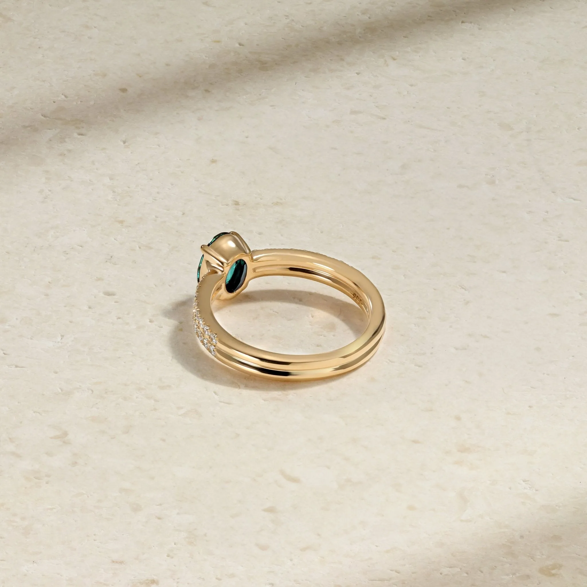 Stacked Band Alexandrite and Diamond Ring