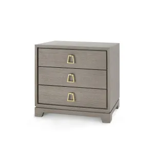 Stanford 3-Drawer Side Table / Taupe Gray