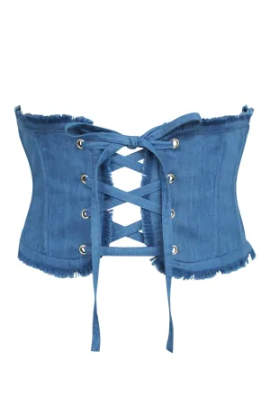 Steel Boned Denim Corset Inspired Belt