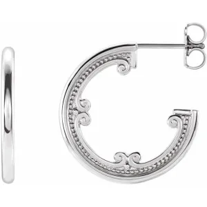 Sterling Silver 20 mm Vintage-Inspired Hoop Earrings