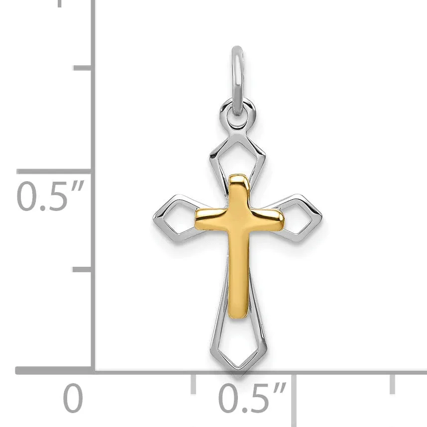 Sterling Silver Fleur De Lis Cross Pendant