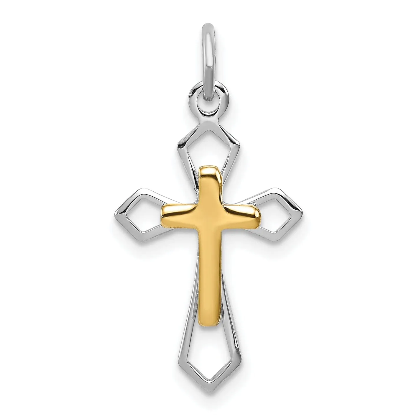Sterling Silver Fleur De Lis Cross Pendant