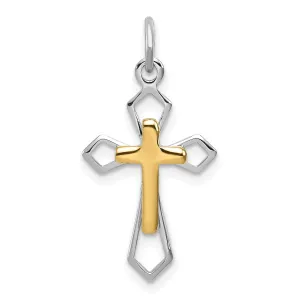 Sterling Silver Fleur De Lis Cross Pendant