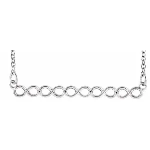 Sterling Silver Infinity-Inspired 16-18" Bar Necklace