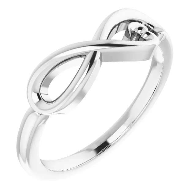 Sterling Silver Infinity-Inspired Heart Ring