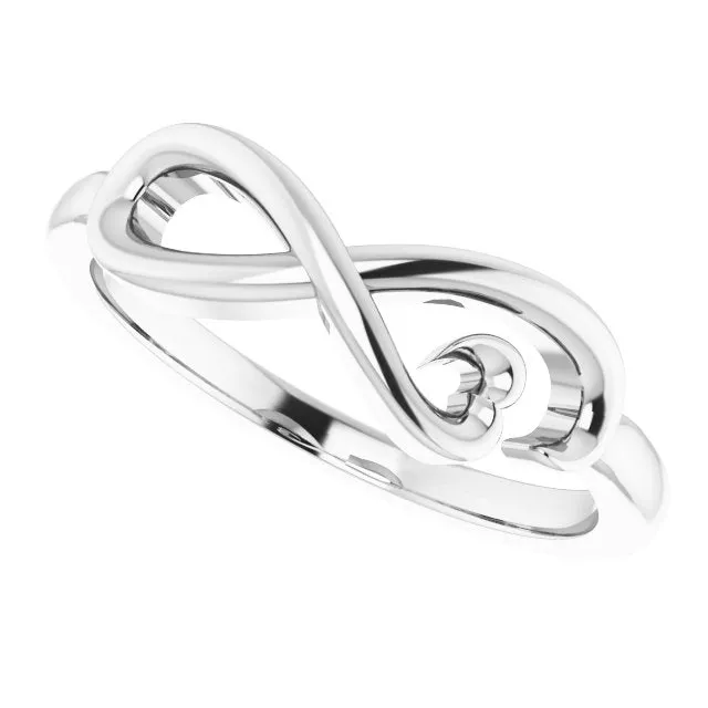 Sterling Silver Infinity-Inspired Heart Ring