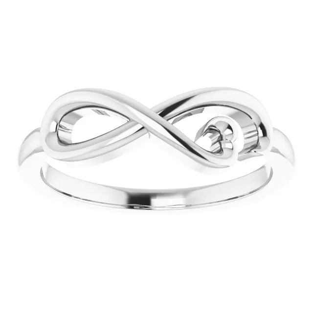 Sterling Silver Infinity-Inspired Heart Ring