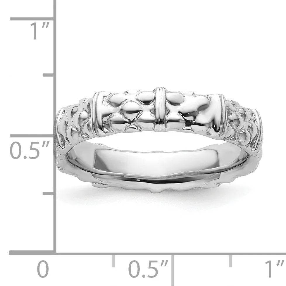 Sterling Silver Rhodium Ring