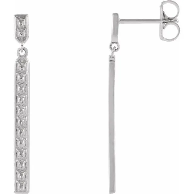 Sterling Silver Sculptural-Inspired Bar Earrings