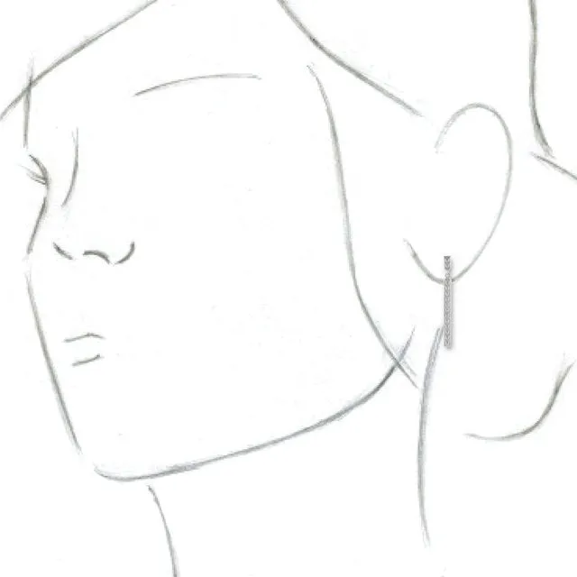 Sterling Silver Sculptural-Inspired Bar Earrings