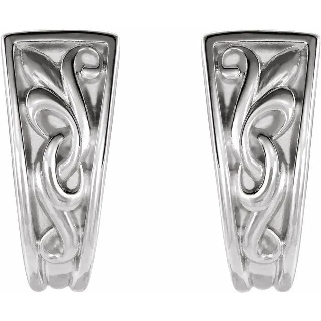 Sterling Silver Vintage-Inspired J-Hoop Earrings