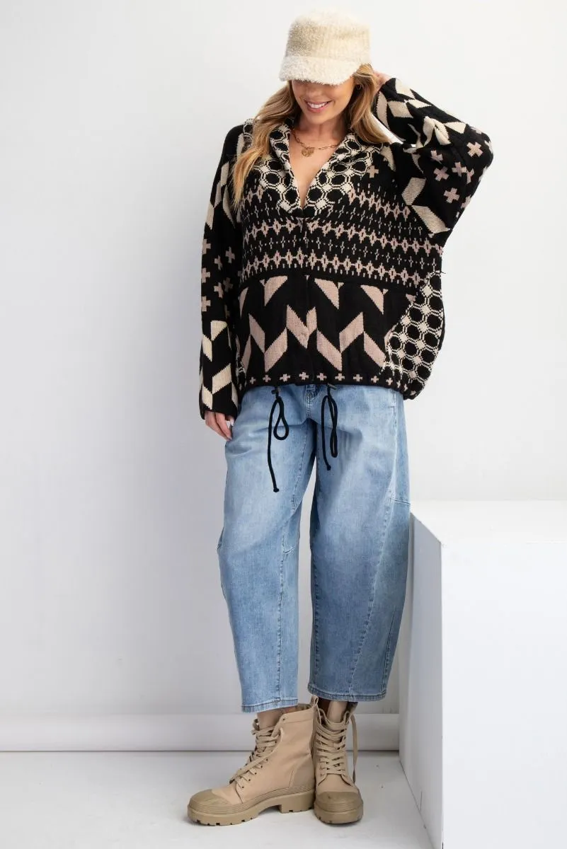 Stevie Printed Snap Down Cardigan