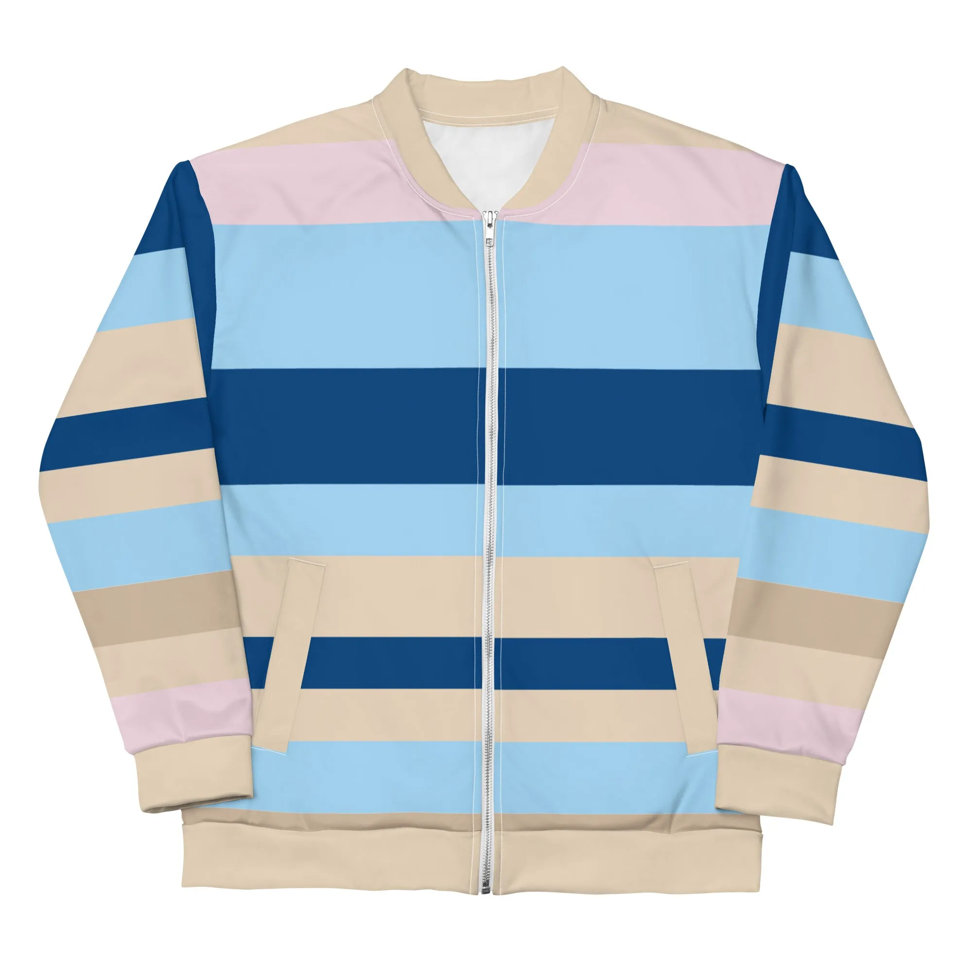 Stripes Multi Color - Inspired By Zendaya - Sustainably Made Unisex Bomber Jacket