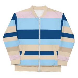Stripes Multi Color - Inspired By Zendaya - Sustainably Made Unisex Bomber Jacket