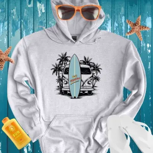 Surf Addicted Retro Surfboard Design Hoodie
