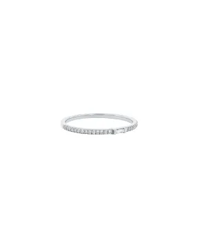 SUZANNE KALAN | Half Diamond Band | White Gold & Baguette Diamond