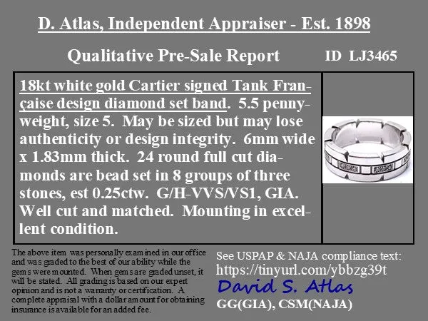 Tank Francaise Diamond Band by Cartier