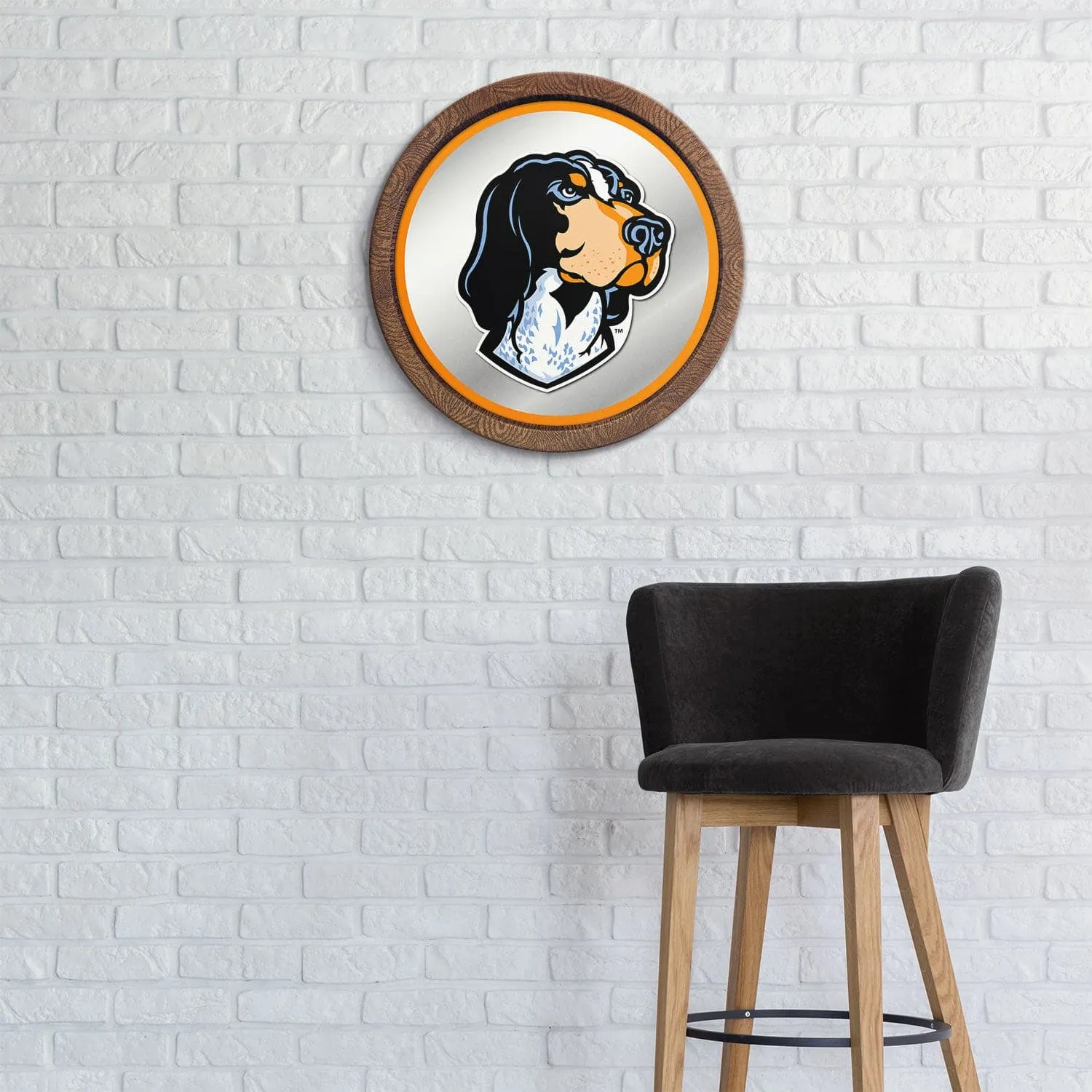 Tennessee Volunteers: Mascot - "Faux" Barrel Top Mirrored Wall Sign