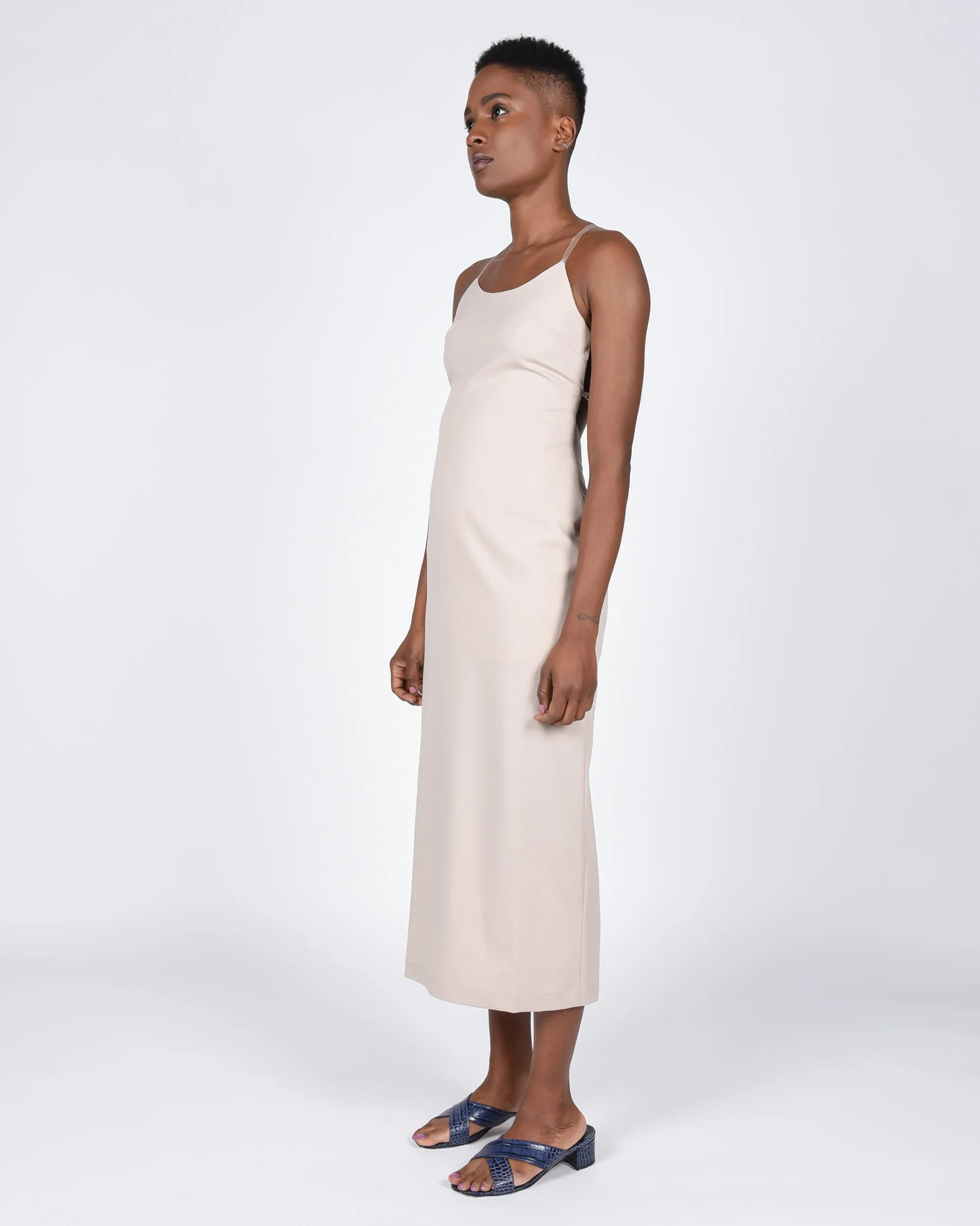 Teresa linen dress in stone