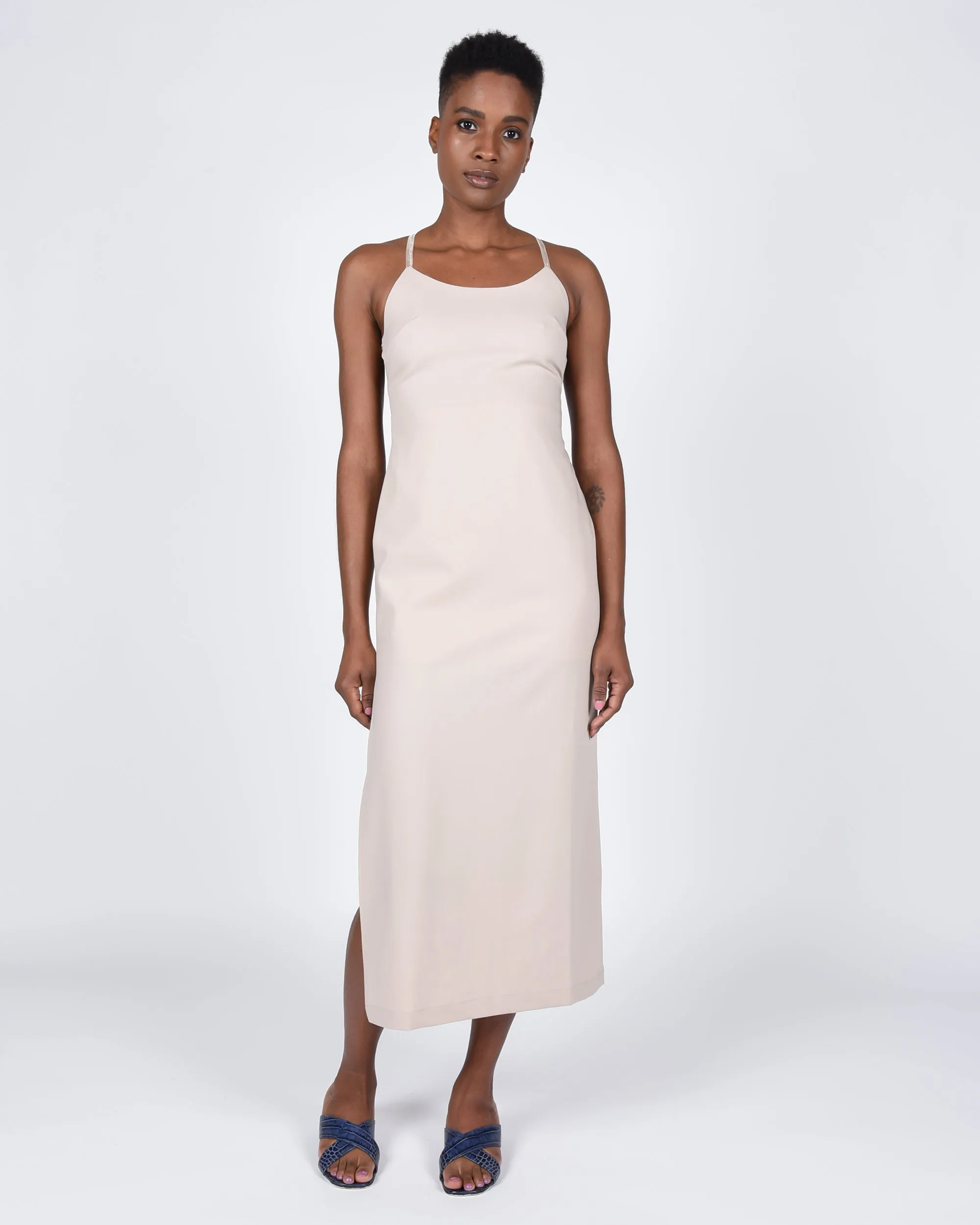 Teresa linen dress in stone