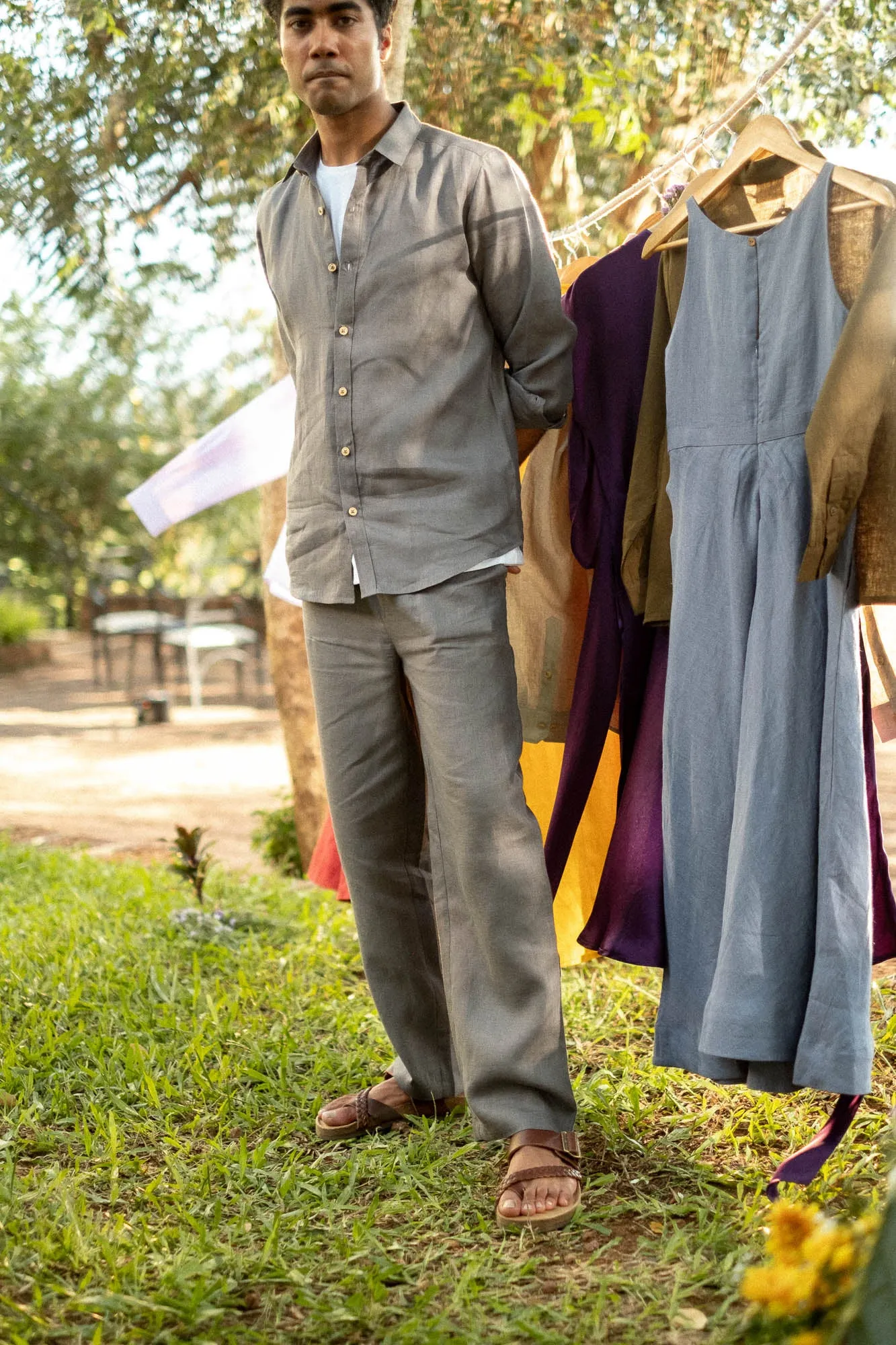 The Linen Pull-up Pants