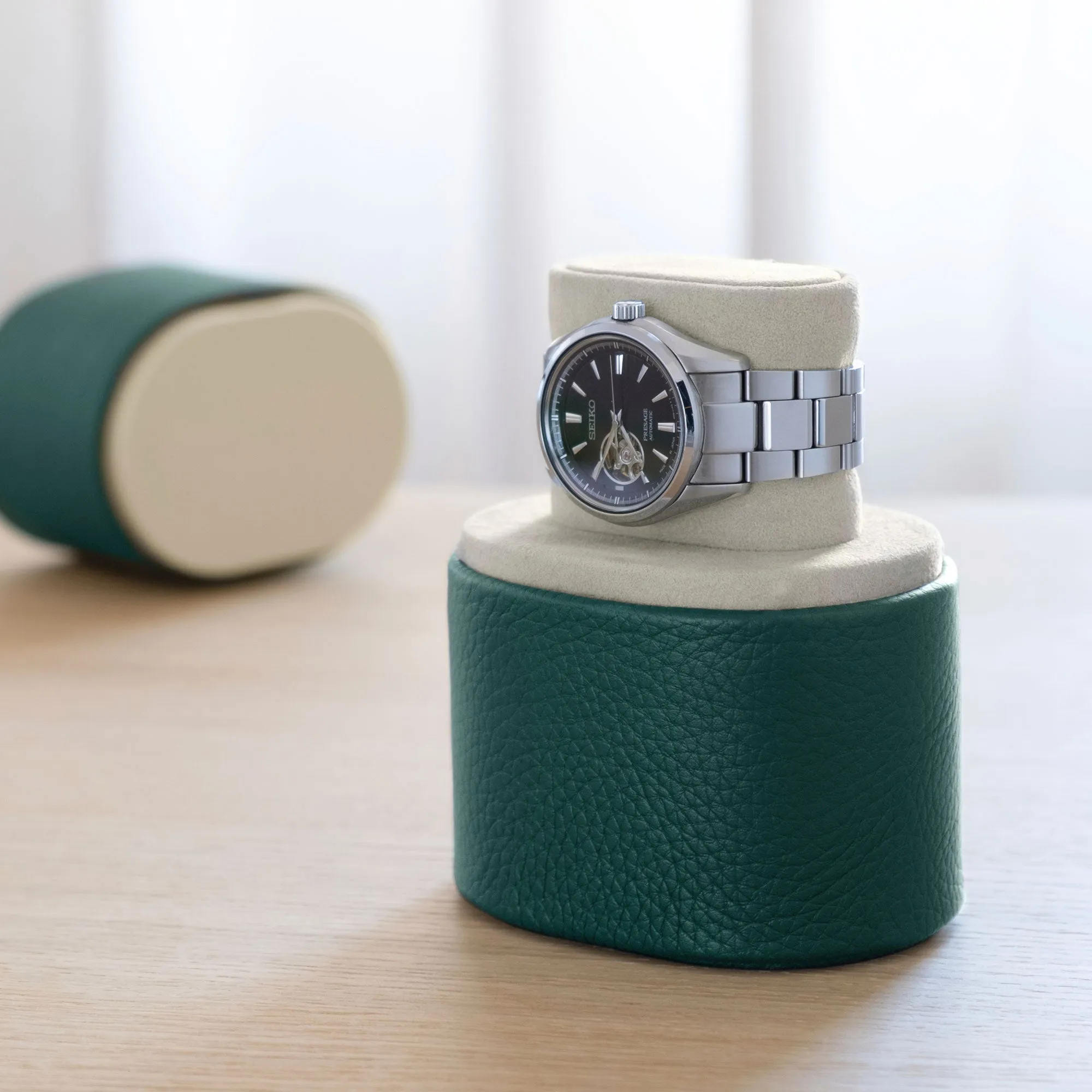 THEO WATCH ROLL - EMERALD / CHAMPAGNE