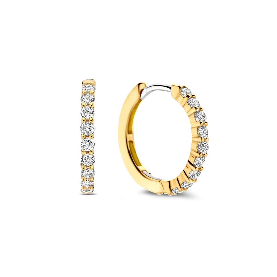 Ti Sento Milano 18mm Zirconia Gold Hoops